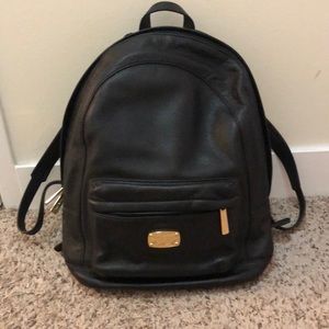 Michael Kors Large Leather Backpack-Black